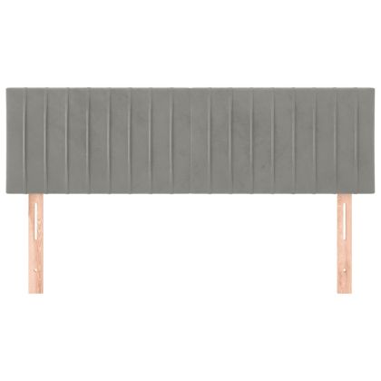 Горни табли за легло, 2 бр, светлосиви, 72x5x78/88 см, кадифе