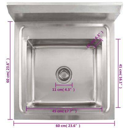 Кухненска мивка с едно корито, неръждаема стомана