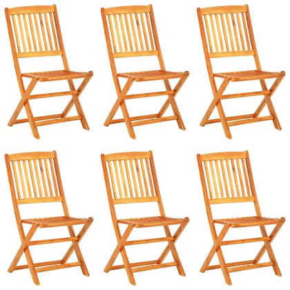 Градински трапезен комплект, сгъваем, 7 части, акация масив