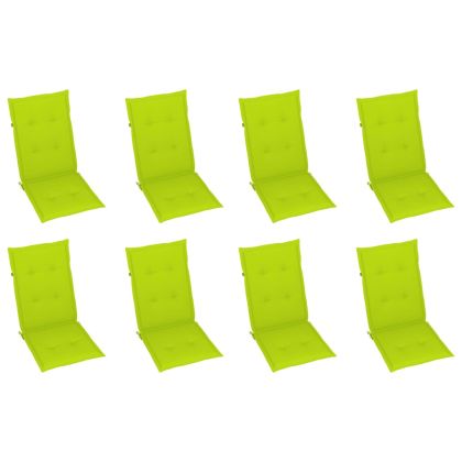 Сгъваеми градински столове с възглавници, 8 бр, акация масив