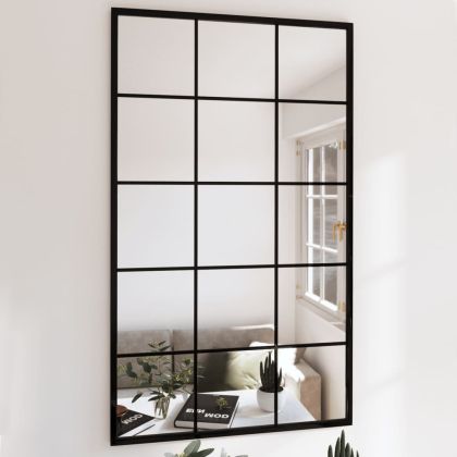 Стенни огледала, 6 бр, черни, 100x60 см, метал