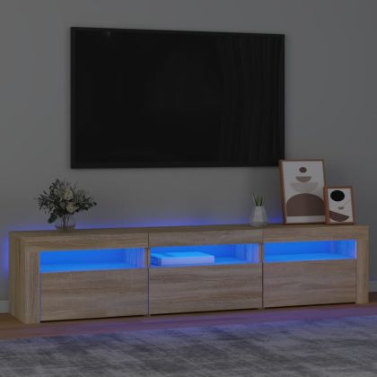 ТВ шкаф с LED осветление, дъб сонома, 180x35x40 см