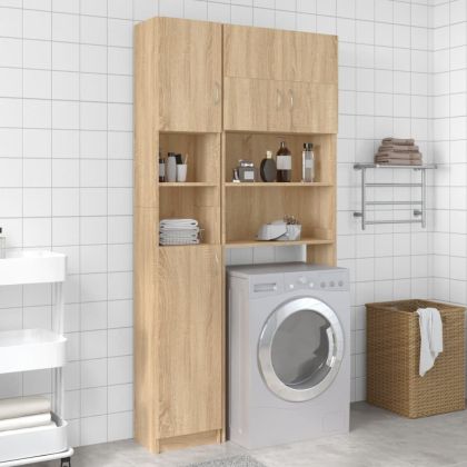 Комплект шкафове за пералня, дъб сонома, инженерно дърво