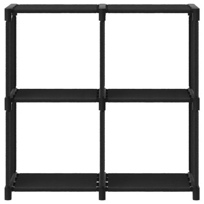 Рафт с 4 кубични отделения, черен, 69x30x72,5 см, плат