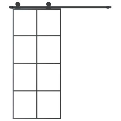 Плъзгаща се врата с обков 90x205 см ESG стъкло и алуминий