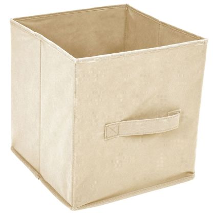 Шкаф за съхранение 4 кошници от плат кремав 63x30x71 см стомана