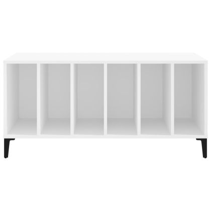 Шкаф за грамофонни плочи бял 100x38x48 см инженерно дърво