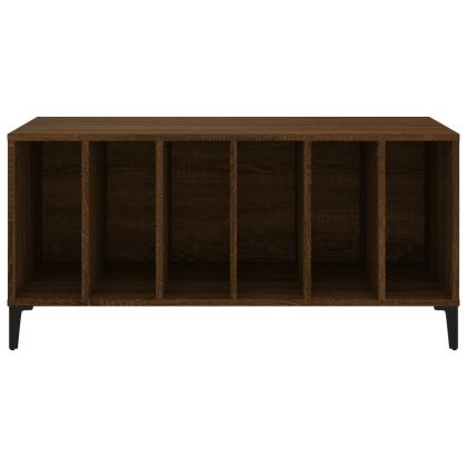 Шкаф за винилови плочи кафяв дъб 100x38x48 см инженерно дърво