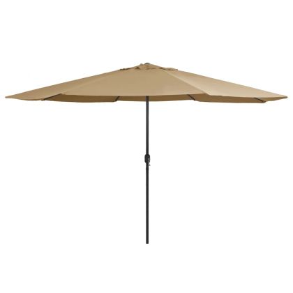 Градински чадър с метален прът, 390 см, таупе