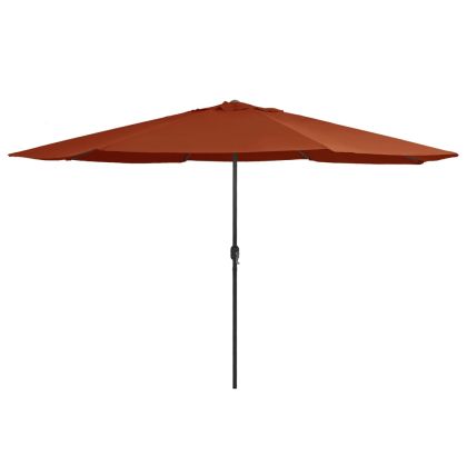 Градински чадър с метален прът, 390 см, теракота