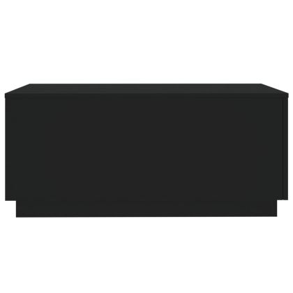 Маса за кафе с LED осветление, черна, 90x50x40 см