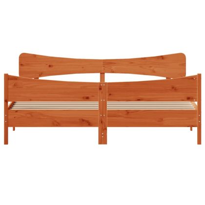 Рамка за легло без матрак, восъчнокафяв, 200x200 см, бор масив