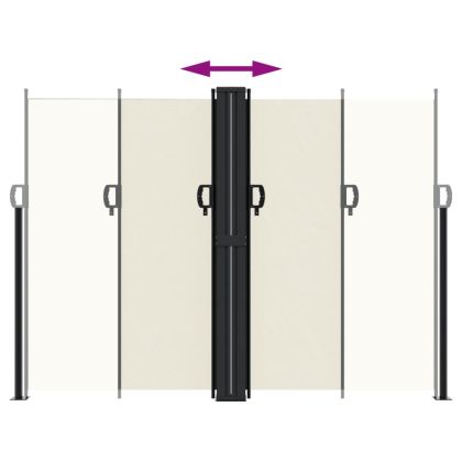 Прибираща се странична тента, кремава, 180x600 см