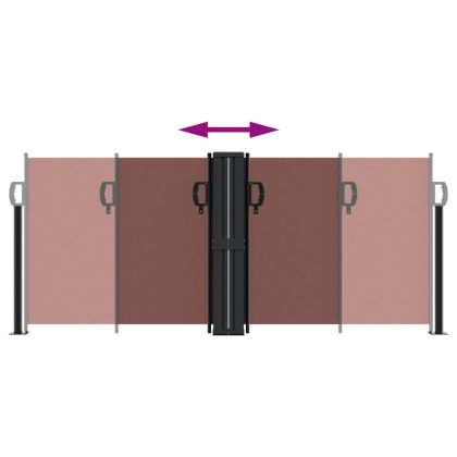 Прибираща се странична тента, кафява, 100x600 см