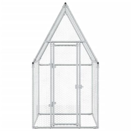 Клетка за пилета сребриста 100x100x190 см поцинкована стомана