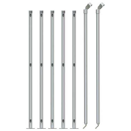 Плетена оградна мрежа с фланец, сребриста, 0,8x10 м