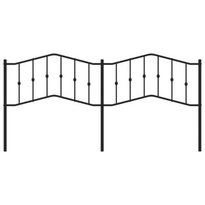 Метална табла за глава, черна, 200 см