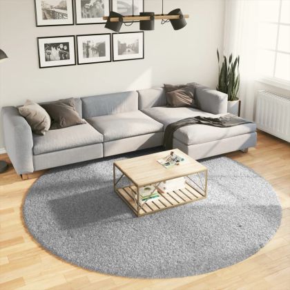 Шаги килим с дълъг косъм "PAMPLONA" модерен сив Ø 240 см