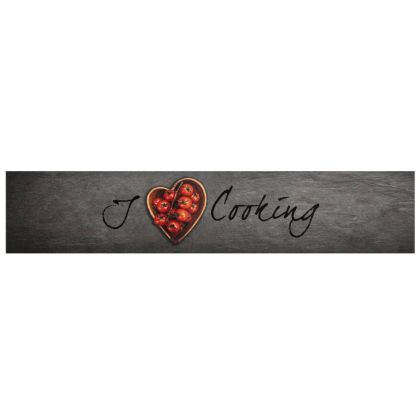 Кухненско килимче, миещо, текст Cooking, 60x300 см, кадифе