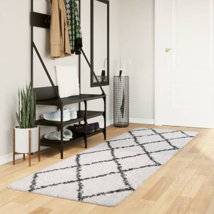 Шаги килим с дълъг косъм "PAMPLONA", кремаво-черен, 80x250 см