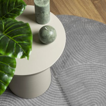 Килим "IZA" с къс косъм, скандинавски вид, сив, Ø 120 см