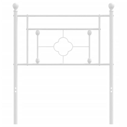 Метална табла за глава, бяла, 75 см