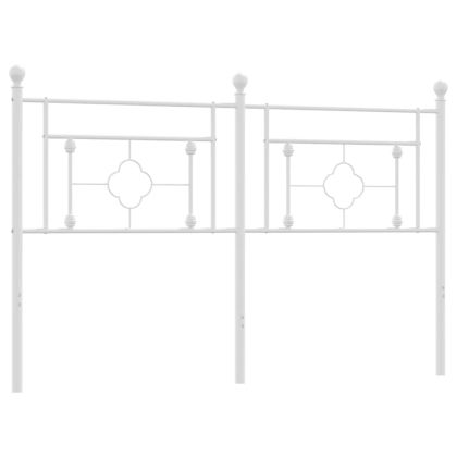 Метална табла за глава, бяла, 160 см