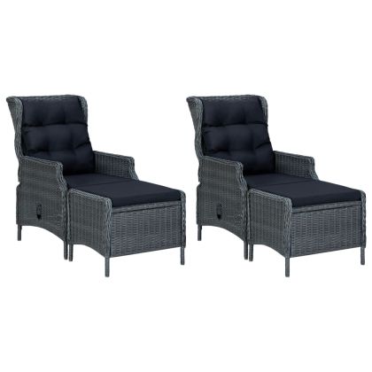 Градински трапезен комплект, 7 части, тъмносив