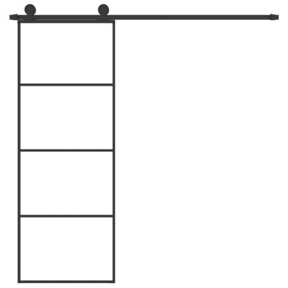 Плъзгаща се врата с обков 76x205 см ESG стъкло и алуминий