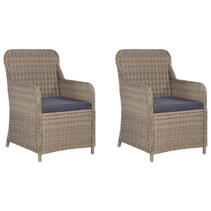 Градински трапезен комплект, 3 части, кафяв