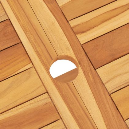 Градински трапезен комплект, 5 части, тиково дърво масив