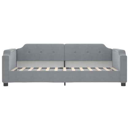 Канапе с матрак, светлосиво, 90x190 см, плат