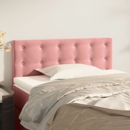 Горна табла за легло, розова, 90x5x78/88 см, кадифе