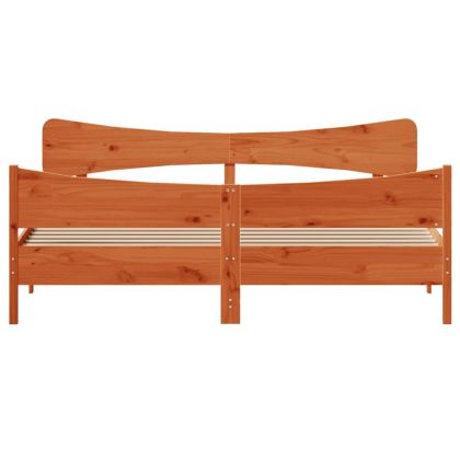 Рамка за легло без матрак, восъчнокафяв, 180x200 см, бор масив