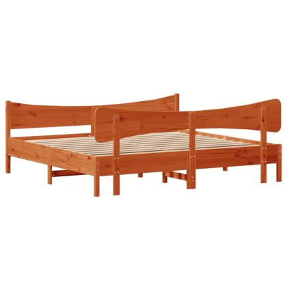 Рамка за легло без матрак, восъчнокафяв, 180x200 см, бор масив