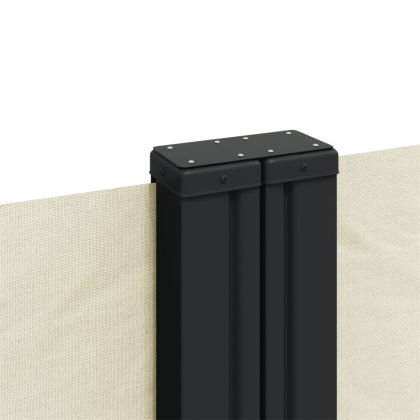 Прибираща се странична тента, кремава, 120x600 см