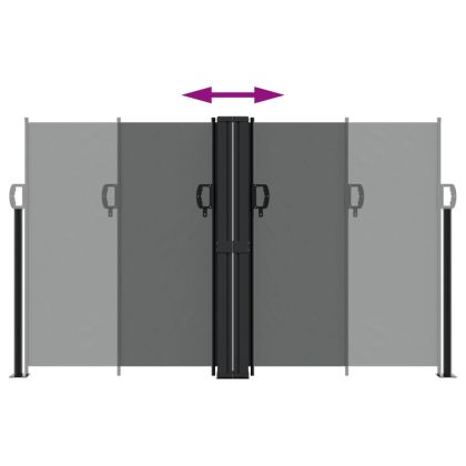 Прибираща се странична тента, антрацит, 140x600 см