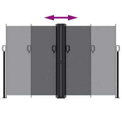 Прибираща се странична тента, черна, 160х600 см