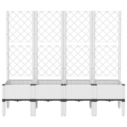 Градински сандък с пергола, бял, 160x40x142 см, PP