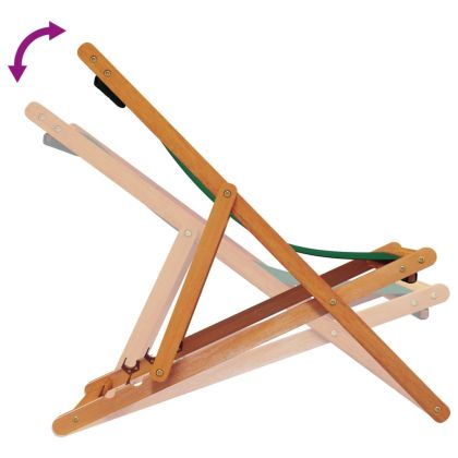 Сгъваеми плажни столове, 2 бр, зелени, текстил