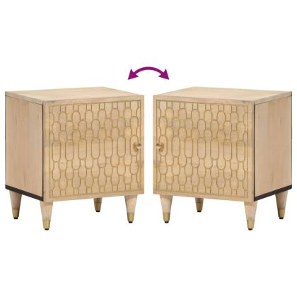 Нощно шкафче, 40x33x46 см, масивно мангово дърво