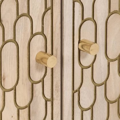 Страничен шкаф 60x33x75 см манго масивно дърво