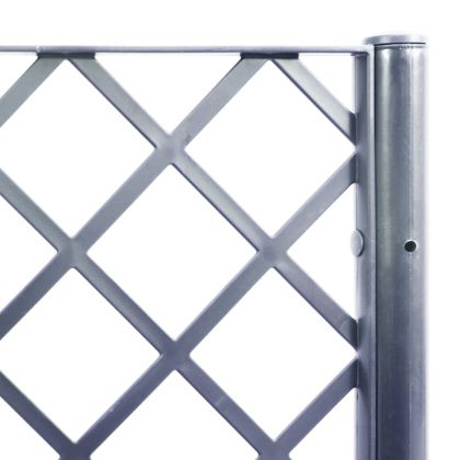 Градински сандък с пергола, синьо сив, 200x160x142 см, PP