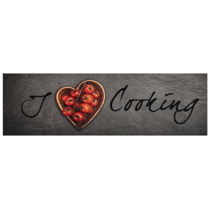 Кухненско килимче, миещо, текст Cooking, 45x150 см, кадифе