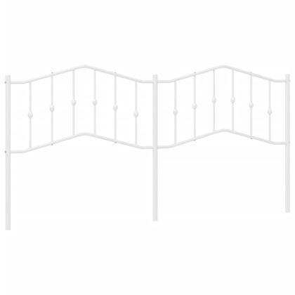 Метална табла за глава, бяла, 200 см