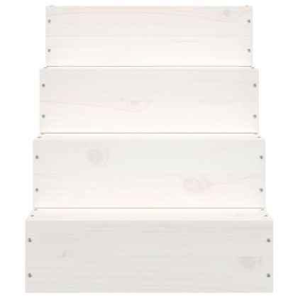 Стълба за домашни любимци, бяла, 40x49x47 см, бор масив