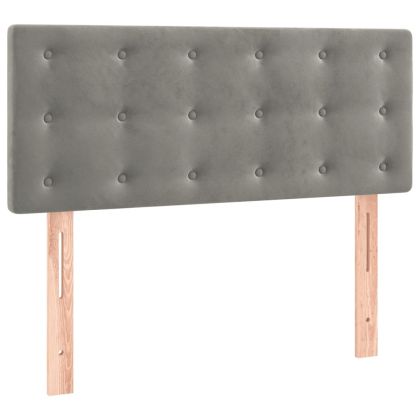 Горна табла за легло, светлосива, 100x5x78/88 см, кадифе