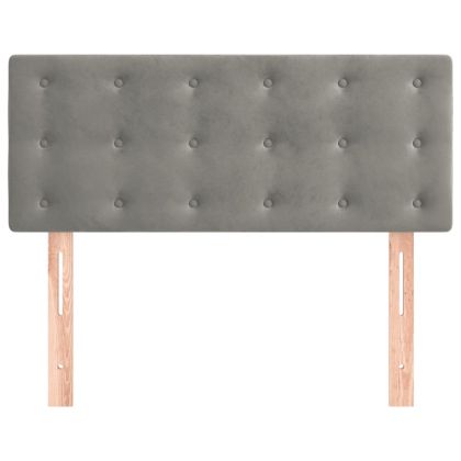 Горна табла за легло, светлосива, 100x5x78/88 см, кадифе