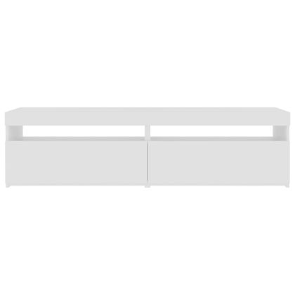 ТВ шкафове, 2 бр, с LED осветление, бял гланц, 75x35x40 см