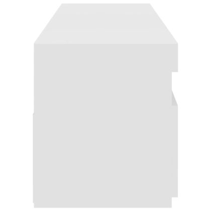 ТВ шкафове, 2 бр, с LED осветление, бял гланц, 75x35x40 см